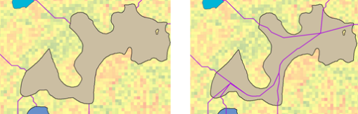 Connector paths within a region Connector paths within a region